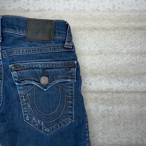 Vintage Y2K True Religion Skater Jeans 28x30 Slim Fit Dark Wash Geno Embroidered - Picture 3 of 8